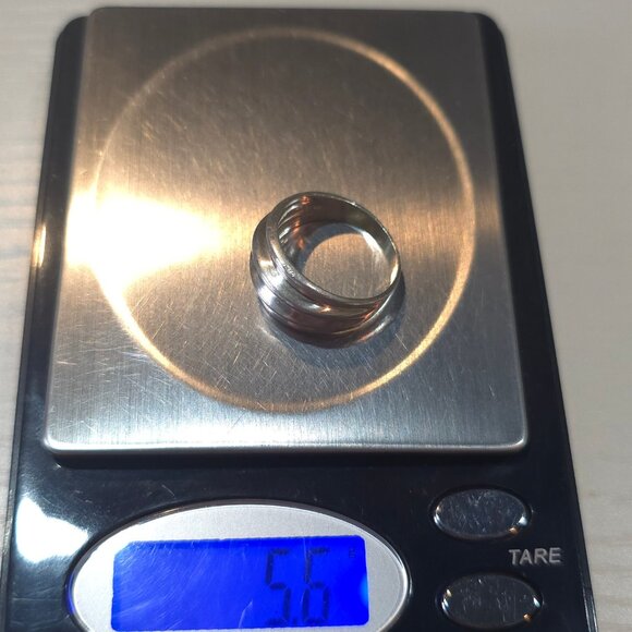 Size 8 925 Sterling Silver Cool Unisex Simple Ring - Picture 8 of 8